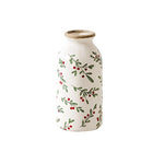 Vase Cylindrique Rétro Motif Floral Rouge - Vignette | Vase Cute