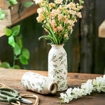 Vase Cylindrique Rétro Motif Floral Rouge - Vignette | Vase Cute