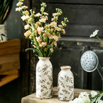 Vase Cylindrique Rétro Motif Floral Rouge - Vignette | Vase Cute