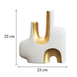 Vase de Luxe Art Abstrait Blanc et Doré - Vignette | Vase Cute