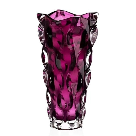 Vase de Luxe Effet Cristal Coloré en Verre Modèle Violet.