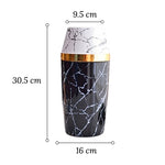 Vase de Luxe Moderne Marbré Cercle Doré - Vignette | Vase Cute