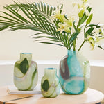 Vase Décoratif Effet Marbré Vert et Bleu - Vignette | Vase Cute