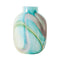 Vase Décoratif Effet Marbré Vert et Bleu en verre modèle L sans fleurs sur fond blanc.