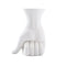Vase design main poing fermé en céramique couleur blanc sur fond blanc.