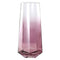 Vase élégant octogonal coloré translucide en verre modèle Rose.