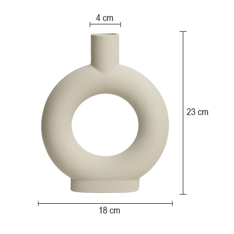 Vase en forme de donut design dimensions.