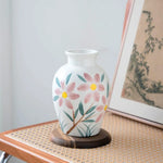 Vase Fantaisie Motif Fleurs Peint à la Main - Vignette | Vase Cute