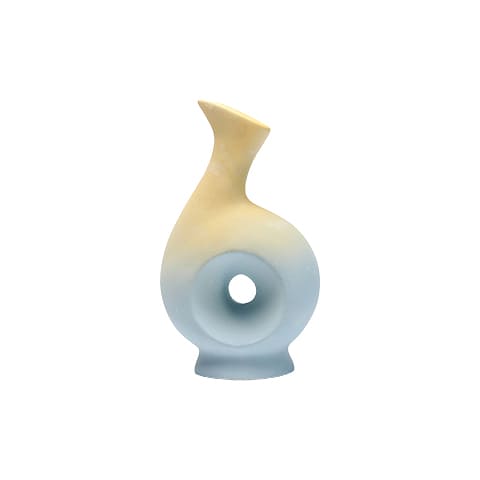 Vase forme irrégulière pastel dégradé style A couleur bleu dégradé.
