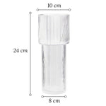 Vase Forme Torche Transparent Rayé - Vignette | Vase Cute