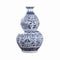 Vase gourde Wu Lou style chinois sur fond blanc.