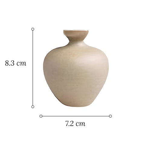 Vase en grès beige couleur naturelle dimensions du modèle A.