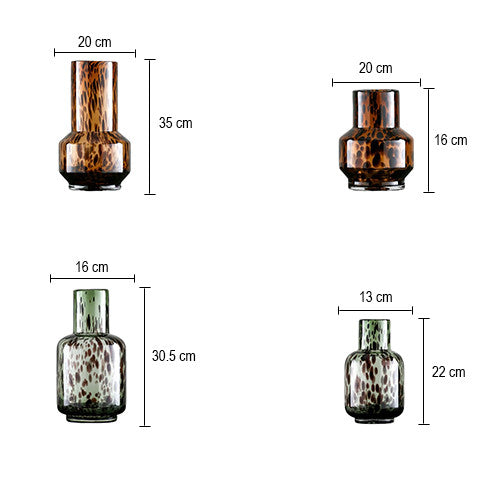 Vase léopard translucide en verre dimensions tous modèles