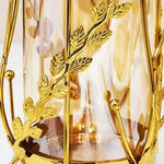 Vase Longiligne Transparent Cerclage Feuilles Dorées - Vignette | Vase Cute