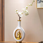 Vase de Luxe Contemporain Ikebana Blanc et Doré - Vignette | Vase Cute