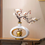 Vase de Luxe Contemporain Ikebana Blanc et Doré - Vignette | Vase Cute