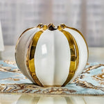 Vase Luxueux Blanc Brillant Orné de Doré - Vignette | Vase Cute