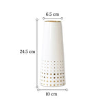 Vase Moderne Blanc Motifs Dorés - Vignette | Vase Cute