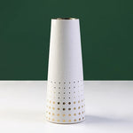 Vase Moderne Blanc Motifs Dorés - Vignette | Vase Cute