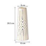 Vase Moderne Blanc Motifs Dorés - Vignette | Vase Cute
