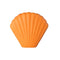 Vase Moderne Coquille Saint-Jacques Couleur orange présentation sans fleurs sur fond blanc.