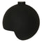 Vase Moderne Sphérique à Angle Droit Noir 13cm en Céramique.