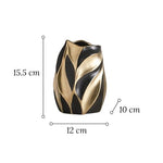 Vase Noir ou Blanc Motif Flammes Dorées - Vignette | Vase Cute