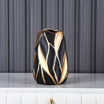 Vase Noir ou Blanc Motif Flammes Dorées - Vignette | Vase Cute