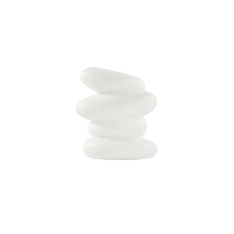 Vase Nordique galets superposés en Céramique Taille S blanc.