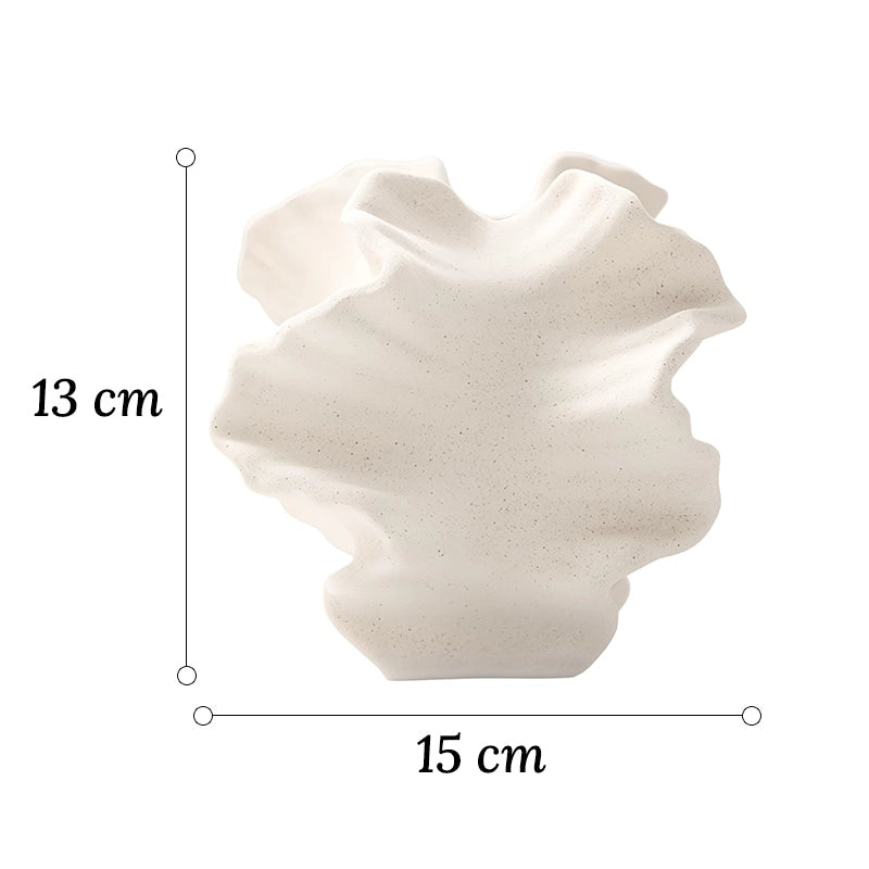 Vase Ondulé Chantilly Style Moderne dimensions du modèle S 13cm sur fond blanc.