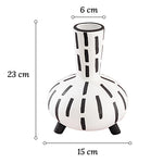 Vase Original Noir et Blanc Lignes Pointillées - Vignette | Vase Cute