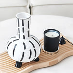 Vase Original Noir et Blanc Lignes Pointillées - Vignette | Vase Cute