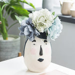 Vase Ovale Blanc Visage Original - Vignette | Vase Cute