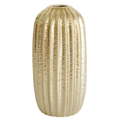 Vase ovalisé couleur doré en céramique modèle L.