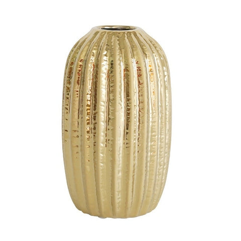 Vase ovalisé couleur doré en céramique modèle M.