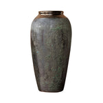 Vase Ovoïde en Grès Vieilli Finition Patinée Col Bronze - Vignette | Vase Cute