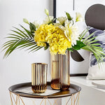 Vase Plaqué Or Rayé Raffiné - Vignette | Vase Cute