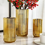 Vase Plaqué Or Rayé Raffiné - Vignette | Vase Cute