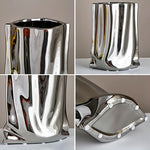 Vase Plissé Élégant Or ou Argent - Vignette | Vase Cute