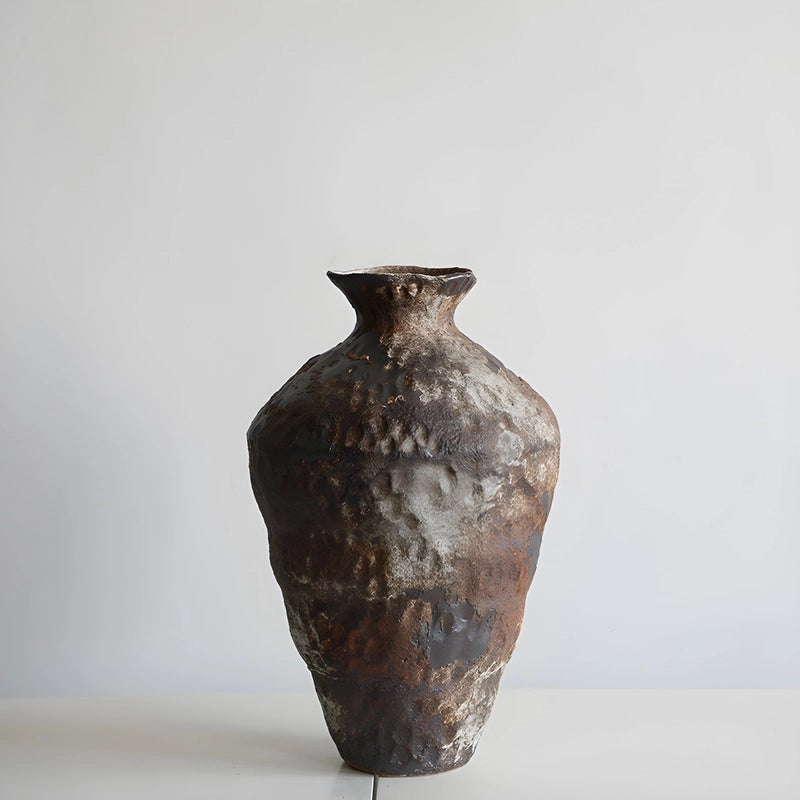 Vase Poterie Wabi Sabi en Céramique présentation modèle A marron