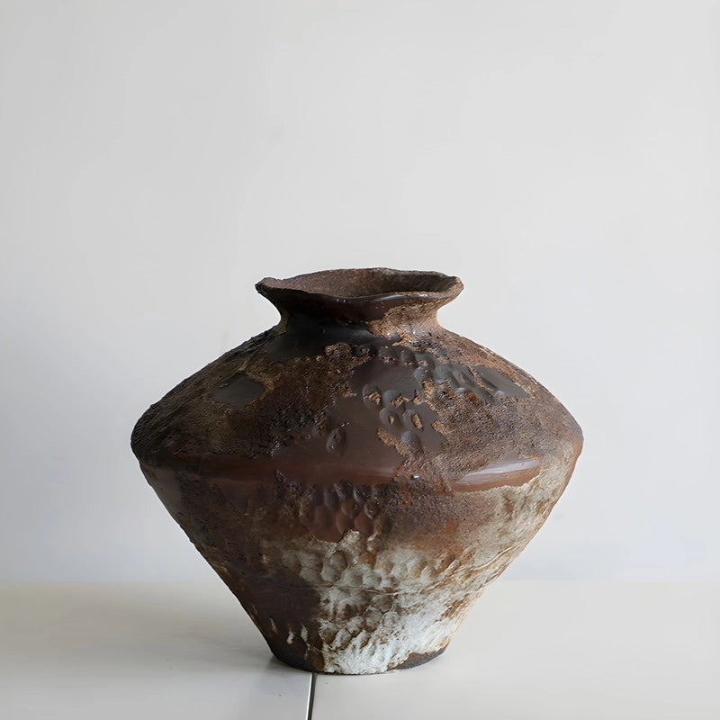 Vase Poterie Wabi Sabi en Céramique présentation modèle B marron