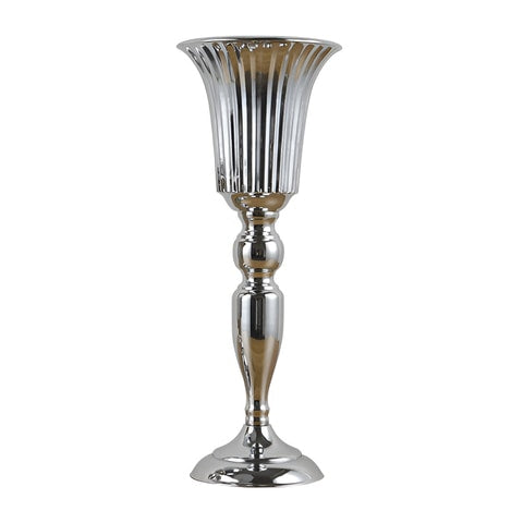 Vase prestigieux trompette pour mariage or ou argent en Métal modèle L argent.