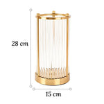 Vase Raffiné Colonne Transparente Cadre Doré - Vignette | Vase Cute