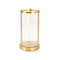 Vase Raffiné Colonne Transparente Cadre Doré, présentation du modèle Grand sans fleurs sur fond blanc.