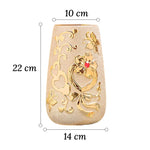 Vase Raffiné Givré Doré Motifs Cœurs et Papillons - Vignette | Vase Cute