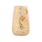 Vase Raffiné Givré Doré Motifs Cœurs et Papillons - Vignette | Vase Cute