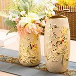 Vase Raffiné Givré Doré Motifs Cœurs et Papillons - Vignette | Vase Cute