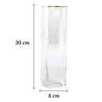 Vase Rectangulaire Opalisé Bordure Dorée - Vignette | Vase Cute