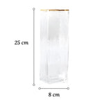 Vase Rectangulaire Opalisé Bordure Dorée - Vignette | Vase Cute
