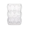 Vase Rectangulaire Rayé à Facettes, présentation sans fleurs sur fond blanc.